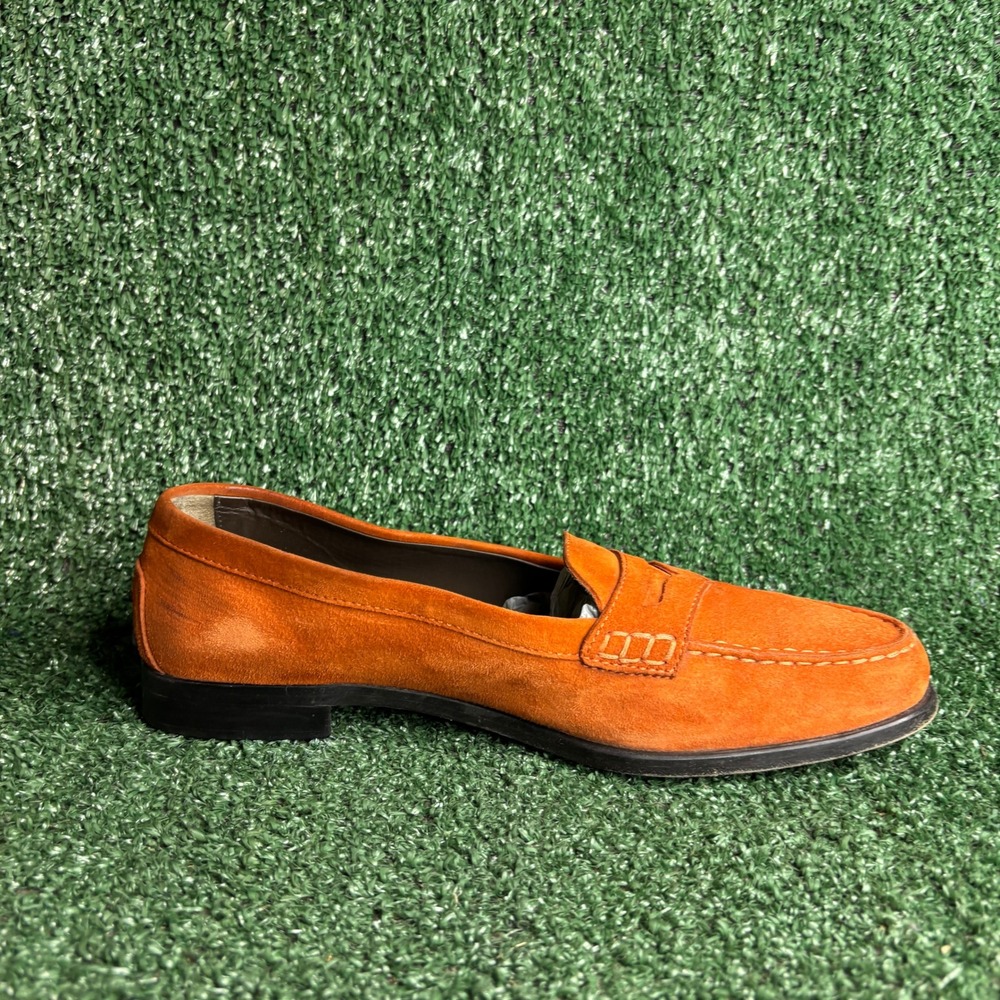 Tods Gommini Suede Penny Loafers Driver Moccasin Luxury Orange Womens Shoes 8.5 - Picture 6 of 12